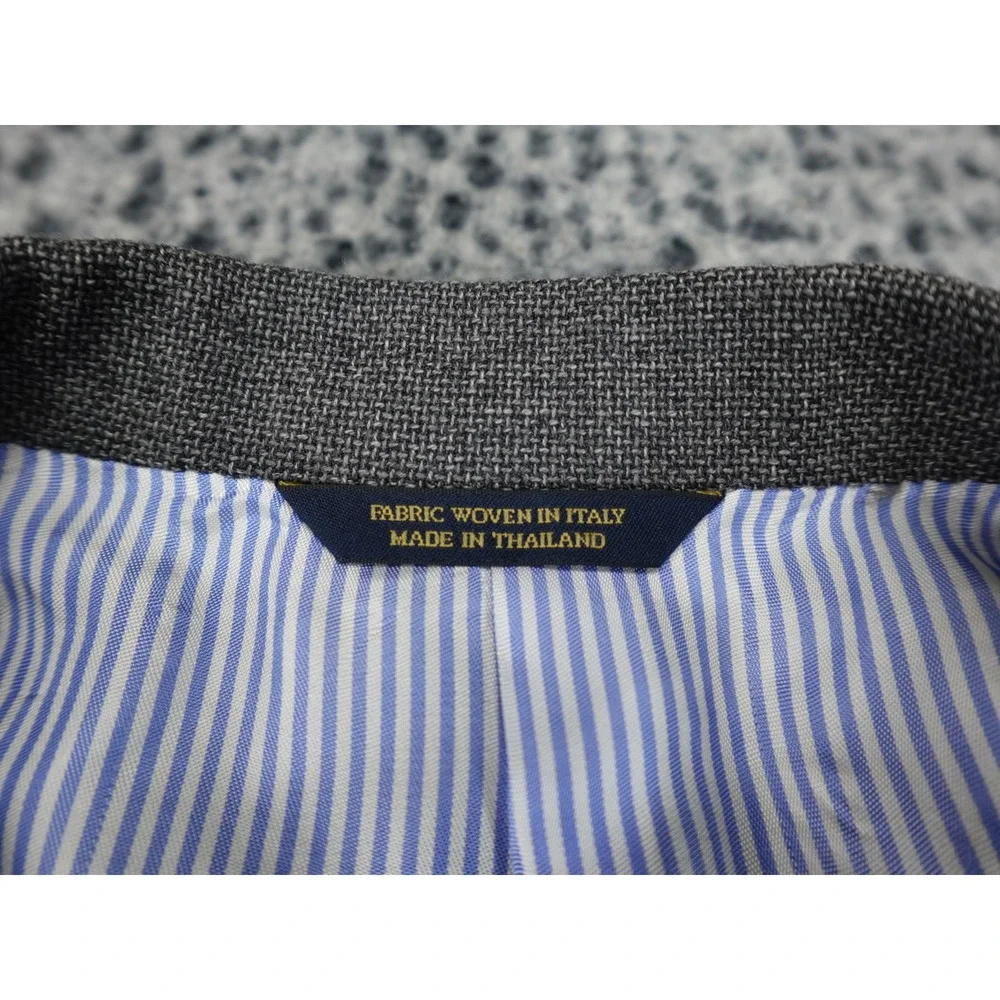 Brooks Brothers Coat Mens Grey Italian Fabric Wool Blazer 2-Button Size 44L‎
